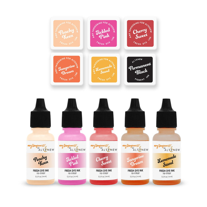 Mini Cubes & Reinker Bundle Summer Sunrise Fresh Dye Ink 6 Mini Cube & Re-inker Bundle