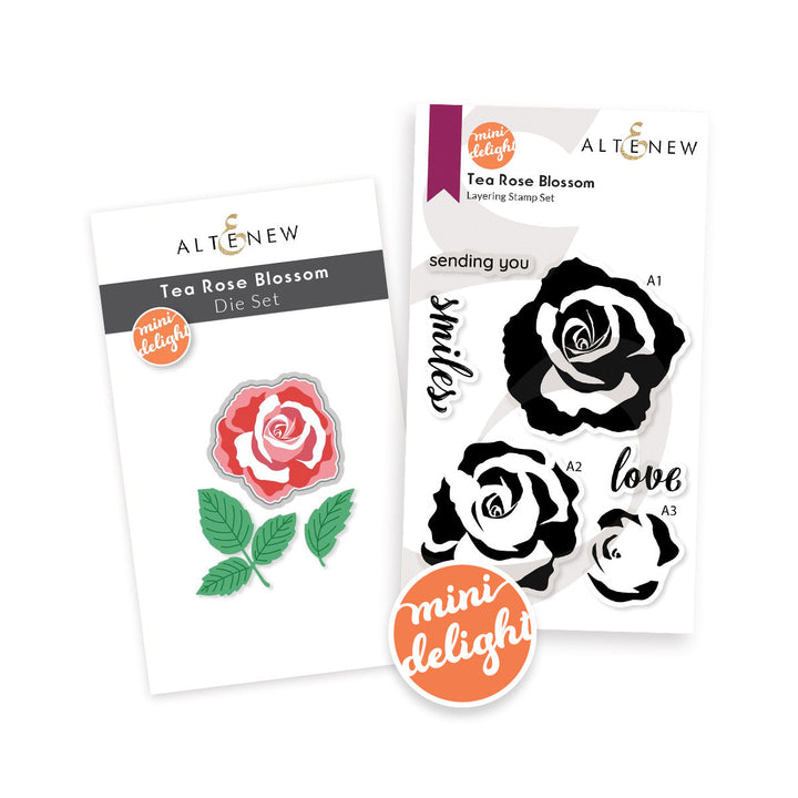 Mini Delight Mini Delight: Tea Rose Blossom Stamp & Die Set