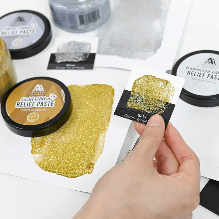 Mixed Media Gold Glitter Relief Paste