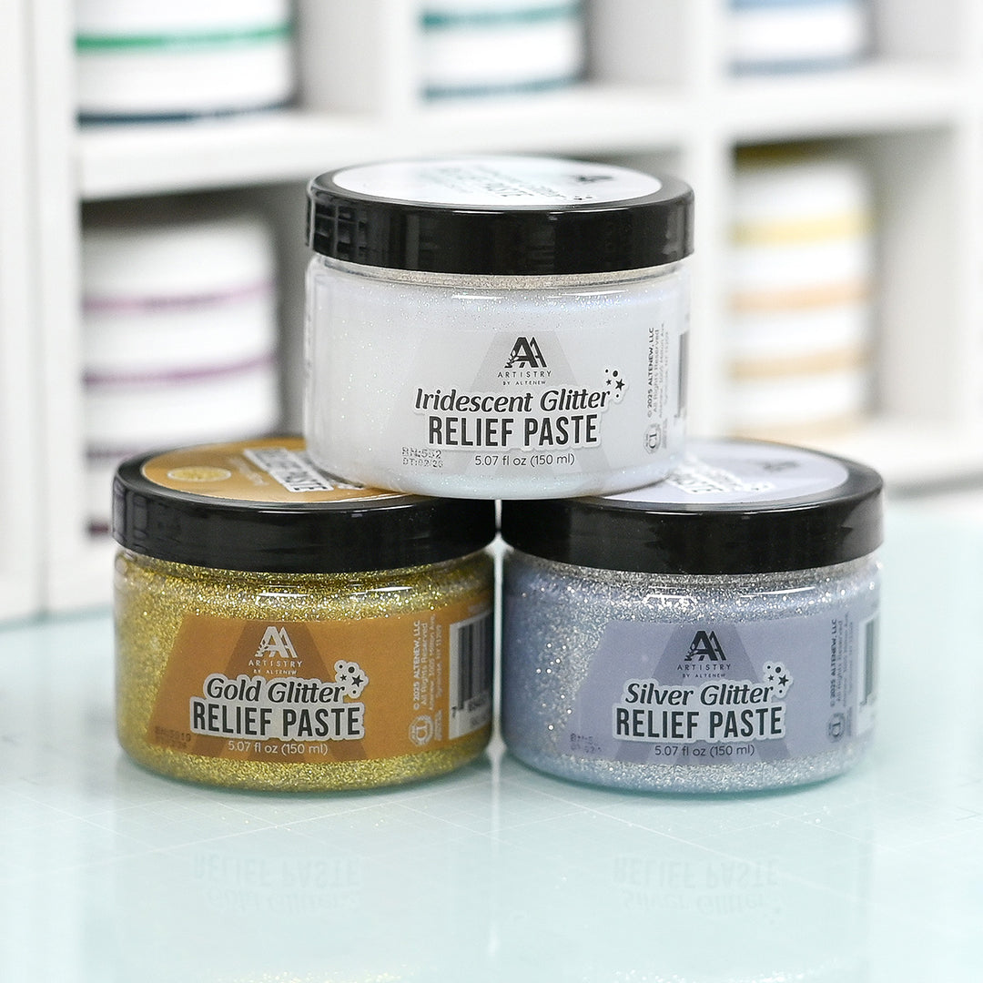 Mixed Media Iridescent Glitter Relief Paste