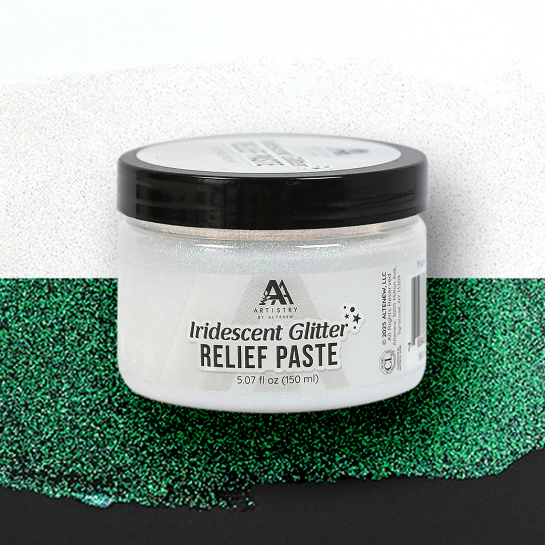 Mixed Media Iridescent Glitter Relief Paste