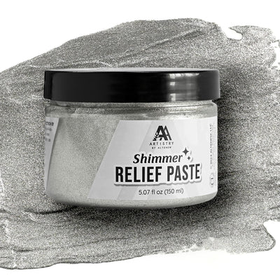 Mixed Media Shimmer Relief Paste - Antique Silver