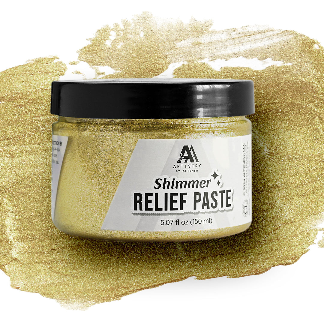 Mixed Media Shimmer Relief Paste - Brass