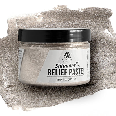 Mixed Media Shimmer Relief Paste - Burnished Platinum