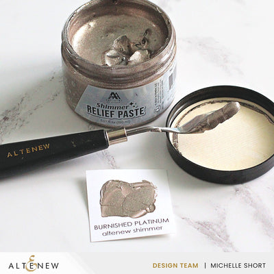 Mixed Media Shimmer Relief Paste - Burnished Platinum