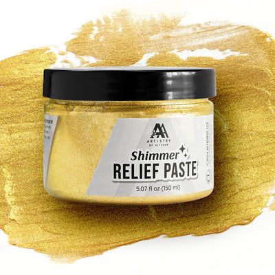 Mixed Media Shimmer Relief Paste - Enchanted Gold