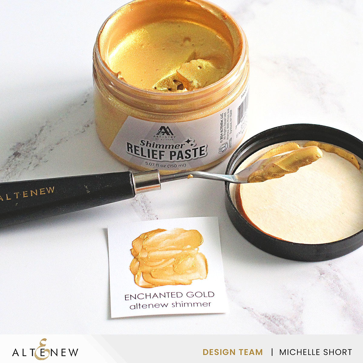 Mixed Media Shimmer Relief Paste - Enchanted Gold