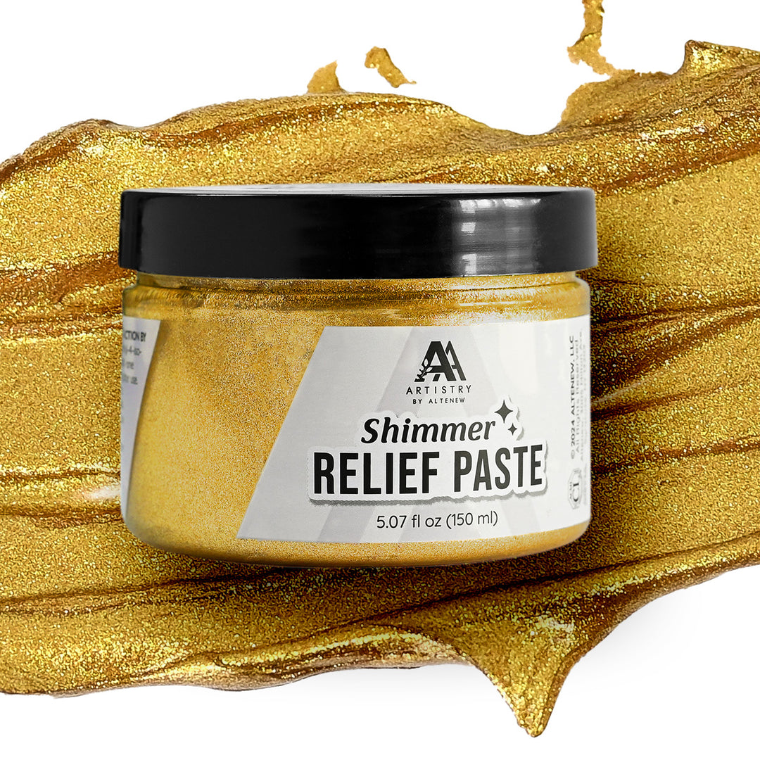 Mixed Media Shimmer Relief Paste - Mayan Gold