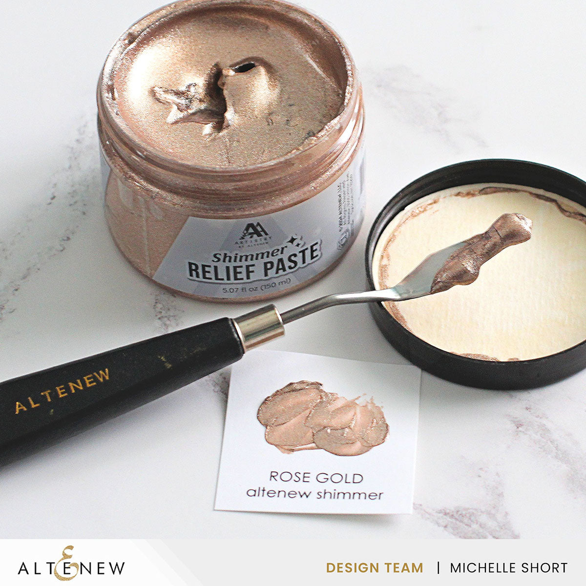 Mixed Media Shimmer Relief Paste - Rose Gold