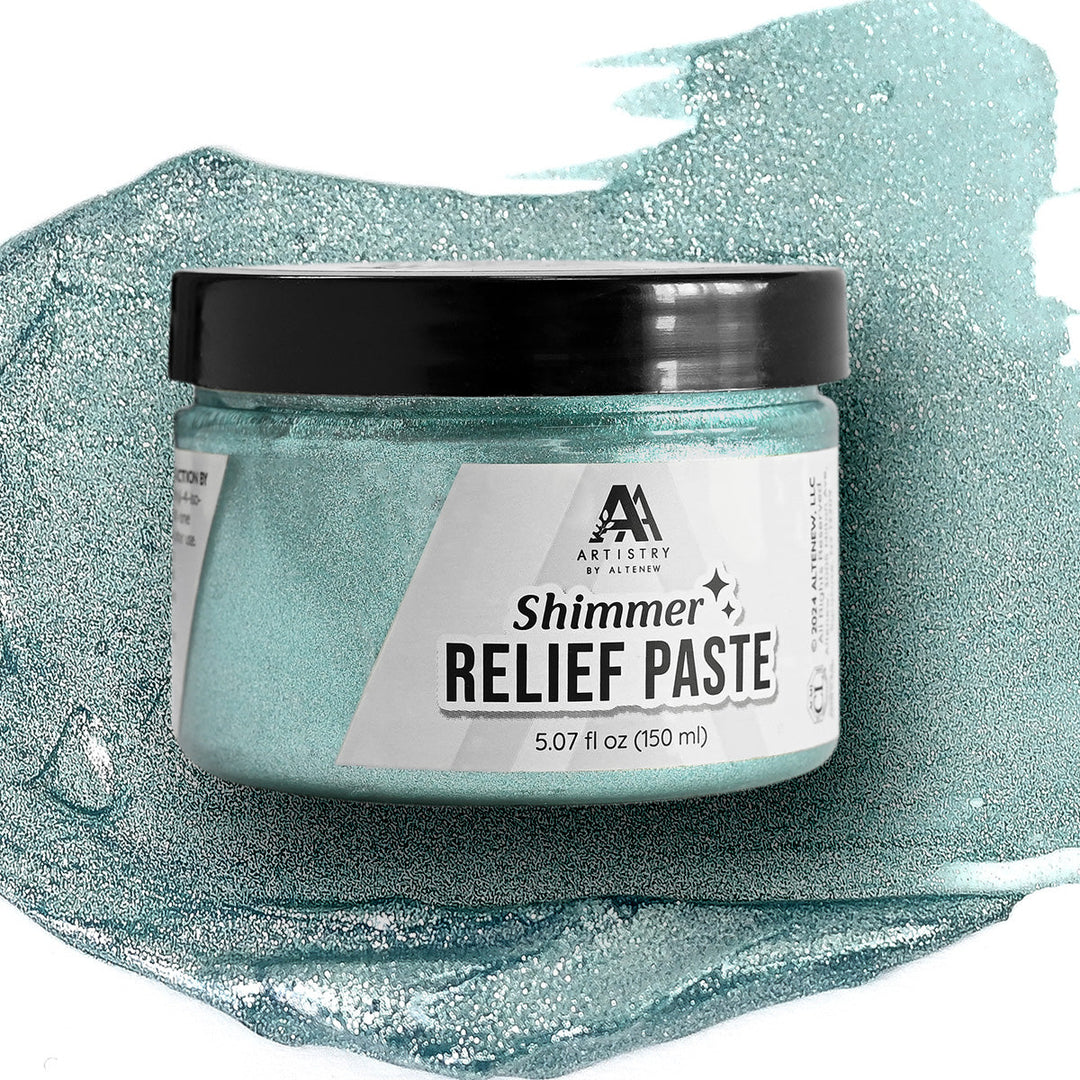 Mixed Media Shimmer Relief Paste - Sea Beryl