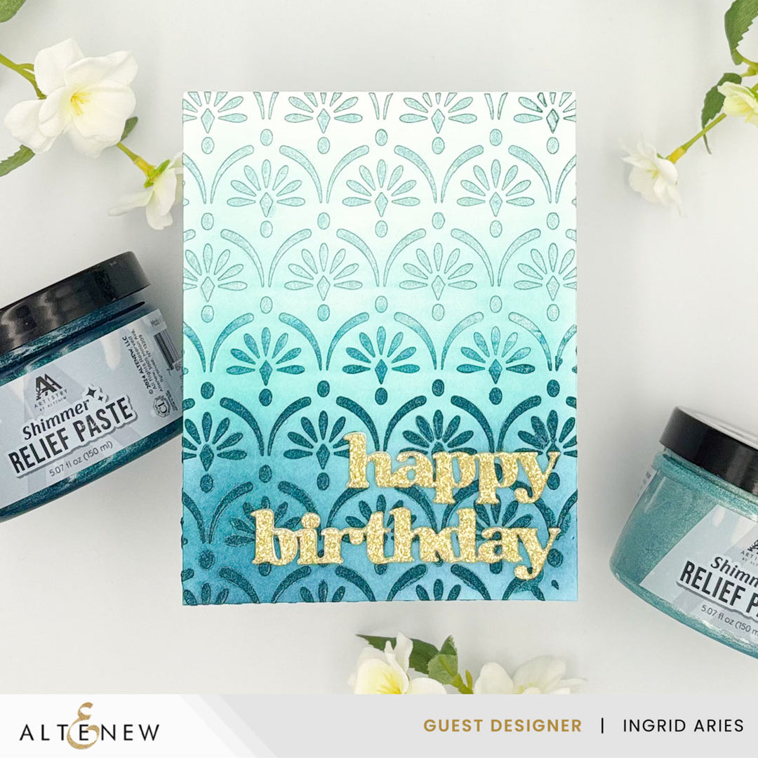 Mixed Media Shimmer Relief Paste - Sea Beryl