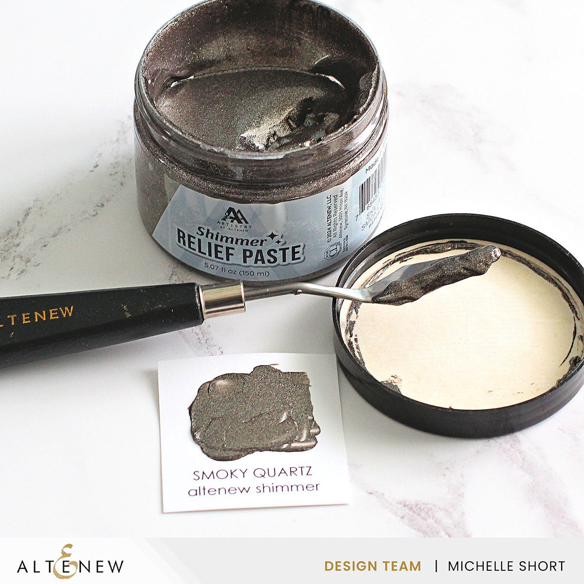 Mixed Media Shimmer Relief Paste - Smoky Quartz