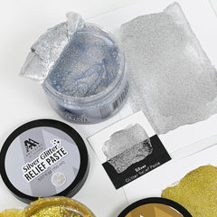 Mixed Media Silver Glitter Relief Paste