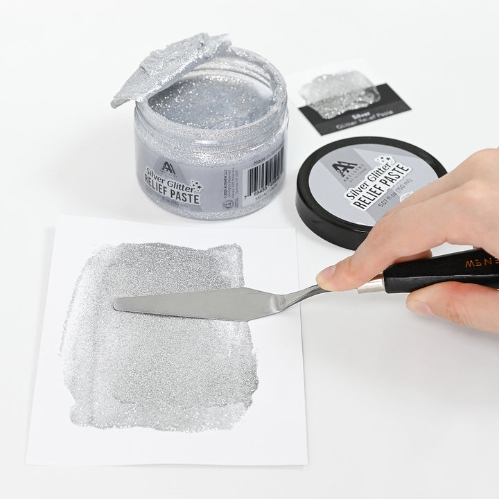 Mixed Media Silver Glitter Relief Paste