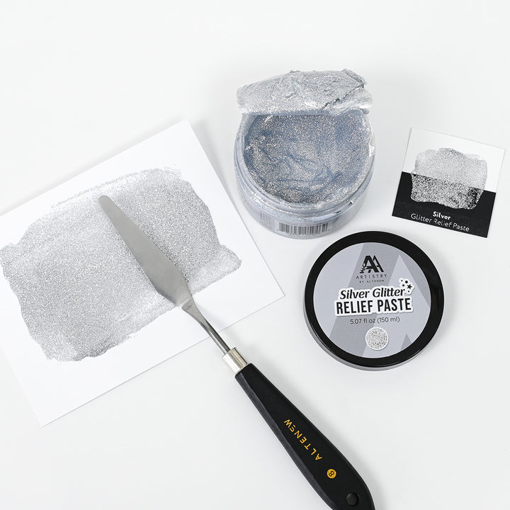 Mixed Media Silver Glitter Relief Paste