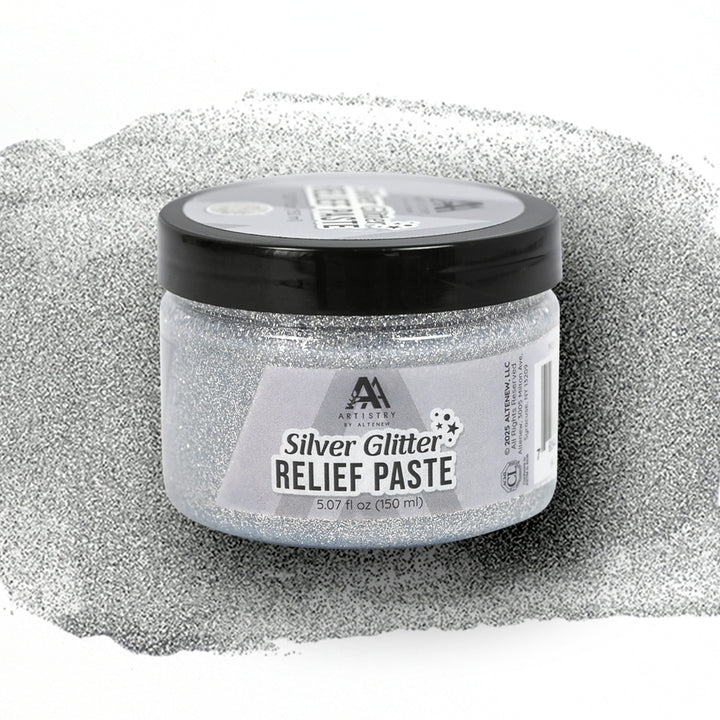 Mixed Media Silver Glitter Relief Paste