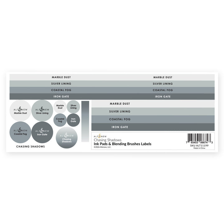 Organizational Label Ink Pads & Blending Brushes Label Set - Chasing Shadows