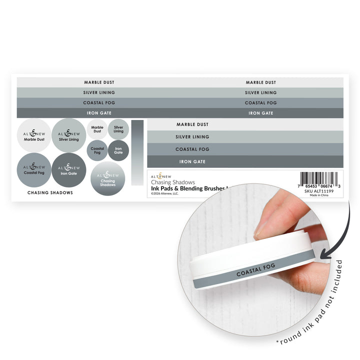 Organizational Label Ink Pads & Blending Brushes Label Set - Chasing Shadows