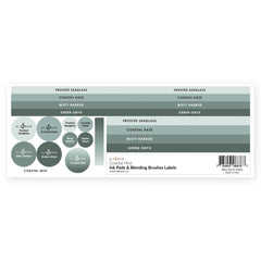 Organizational Label Ink Pads & Blending Brushes Label Set - Coastal Mist