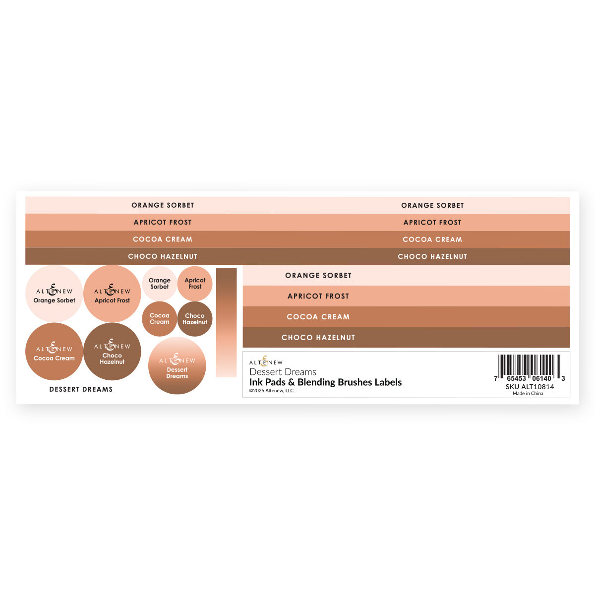 Organizational Label Ink Pads & Blending Brushes Label Set - Dessert Dreams