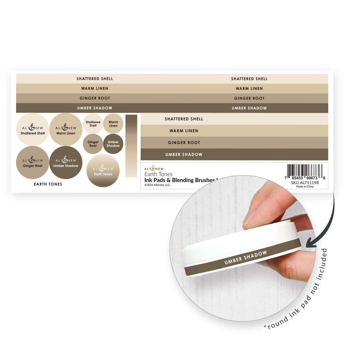 Organizational Label Ink Pads & Blending Brushes Label Set - Earth Tones