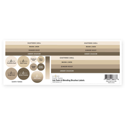 Organizational Label Ink Pads & Blending Brushes Label Set - Earth Tones