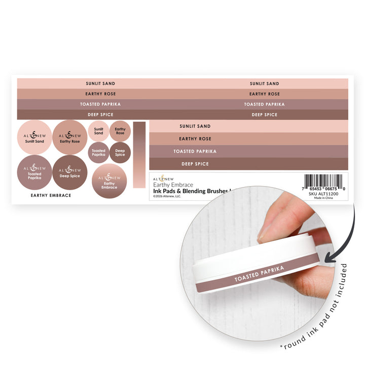 Organizational Label Ink Pads & Blending Brushes Label Set - Earthy Embrace