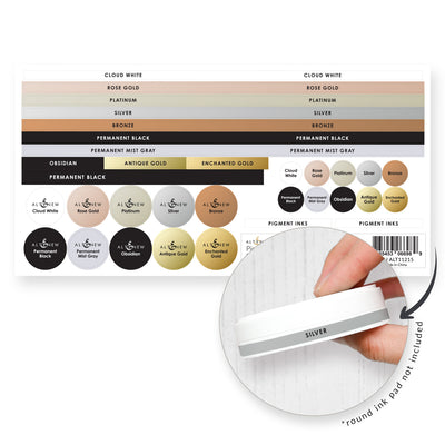 Organizational Label Ink Pads & Blending Brushes Label Set - Pigment Inks