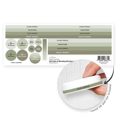 Organizational Label Ink Pads & Blending Brushes Label Set - Sage Garden