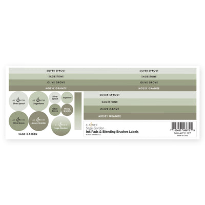 Organizational Label Ink Pads & Blending Brushes Label Set - Sage Garden
