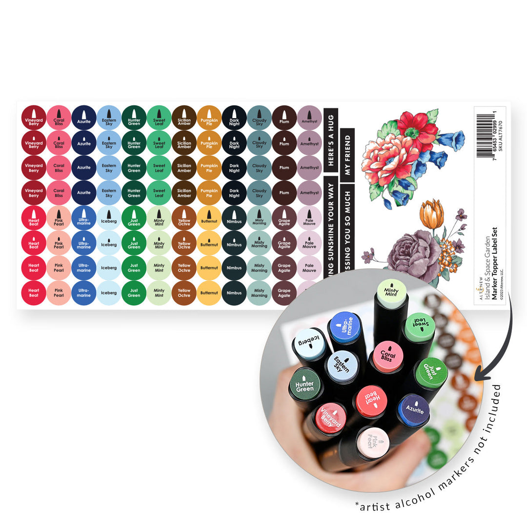 Organizational Label Island & Space Garden Marker Topper Label Set
