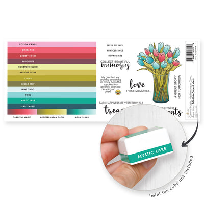 Organizational Label Mini Ink Cubes Label Set - Carnival Magic, Mediterranean Glow, Aqua Island