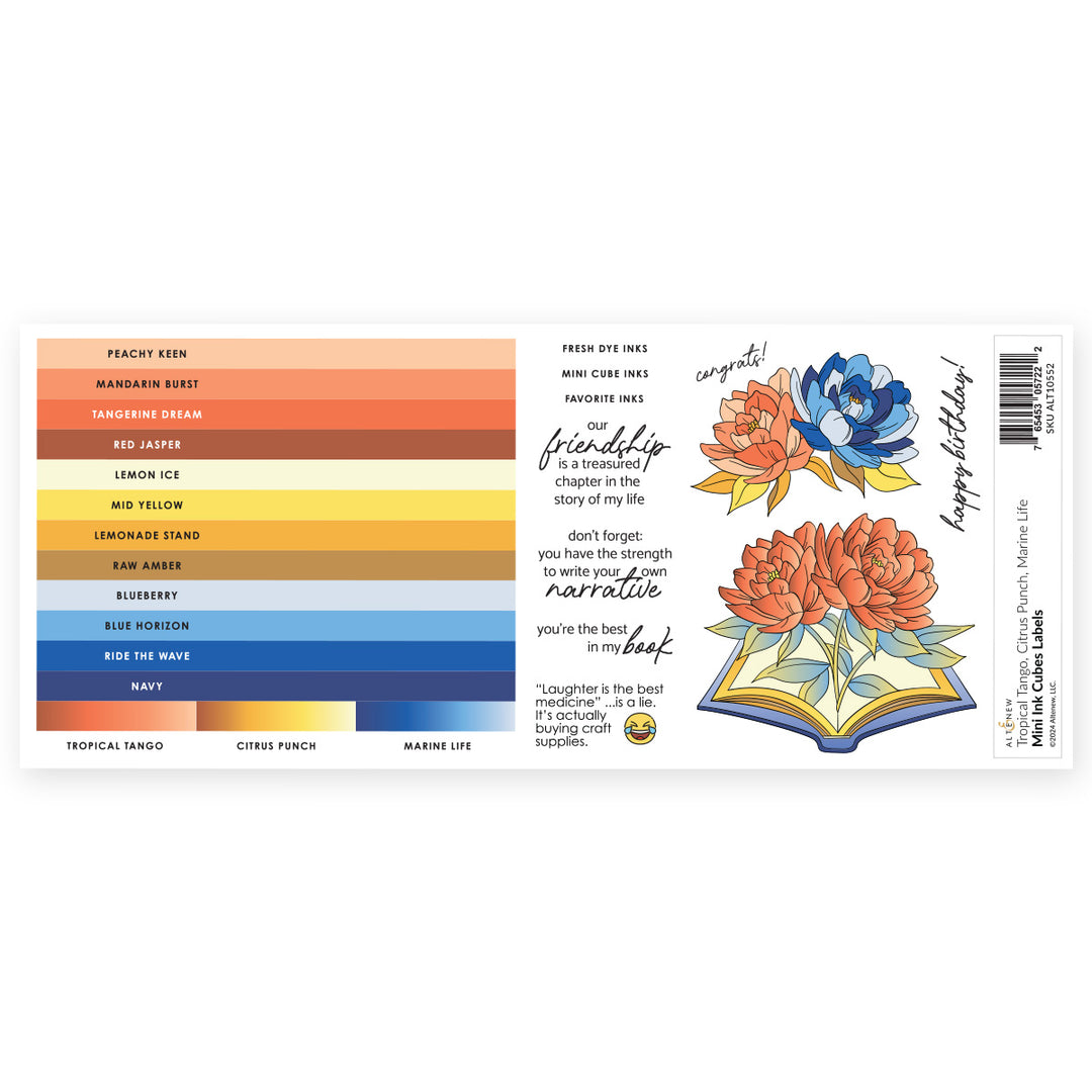 Organizational Label Mini Ink Cubes Label Set - Tropical Tango, Citrus Punch, Marine Life