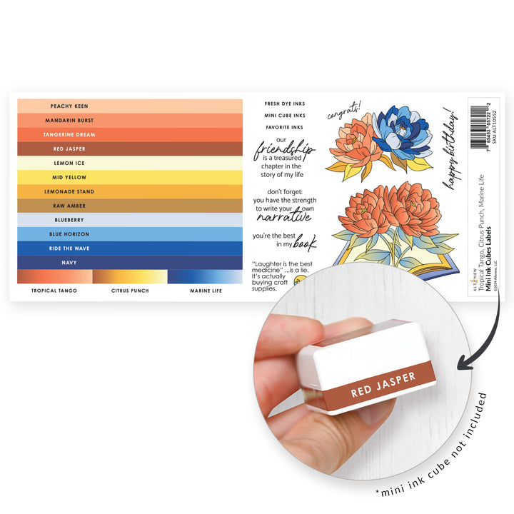 Organizational Label Mini Ink Cubes Label Set - Tropical Tango, Citrus Punch, Marine Life