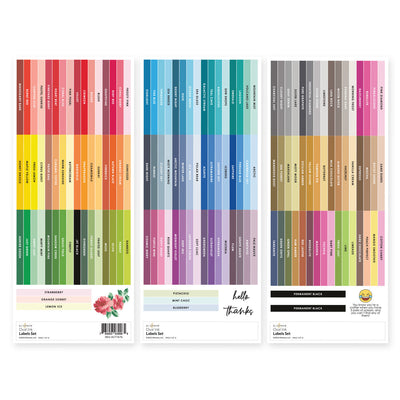 Organizational Label Oval Ink Side Label Set - All Crisp Dye Ink Colors (3 Sheets)