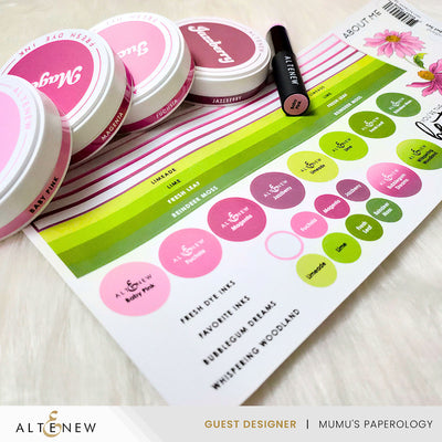 Organizational Label Round Ink Pads & Blending Brushes Label Set - Whispering Woodland, Bubblegum Dreams