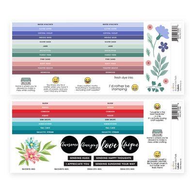 Organizational Label Round Ink Pads Label Set - 20 Fresh Dye Ink Bundle
