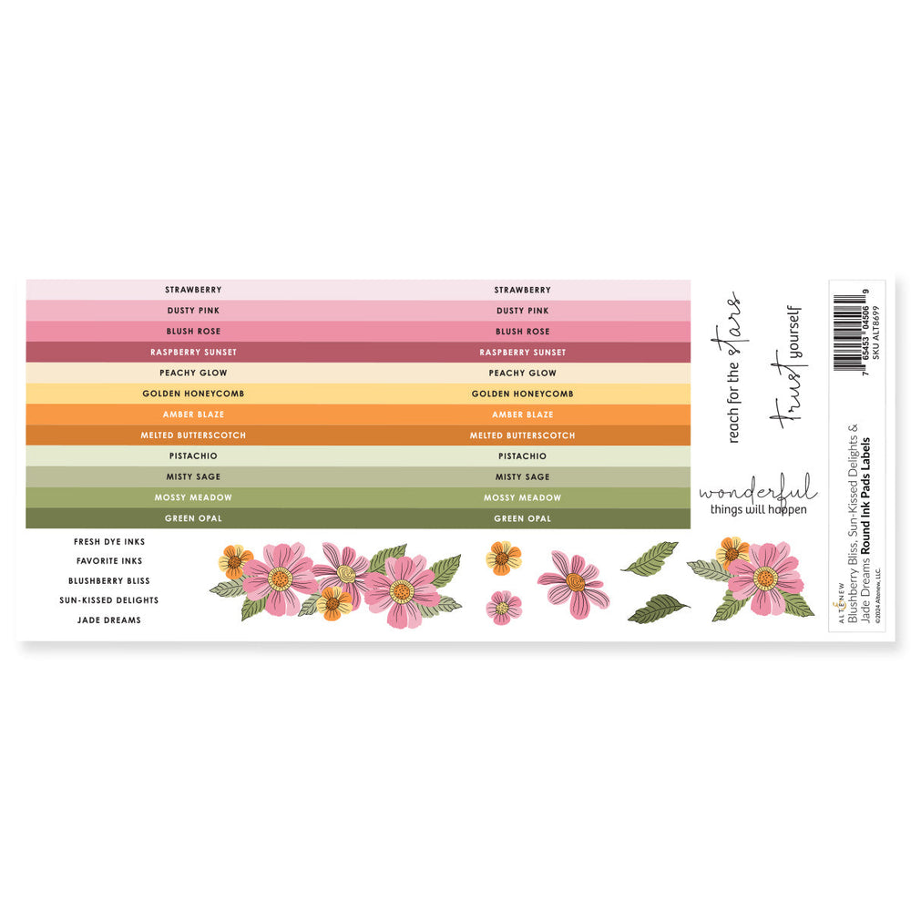 Organizational Label Round Ink Pads Label Set - Blushberry Bliss, Sun-Kissed Delights, Jade Dreams