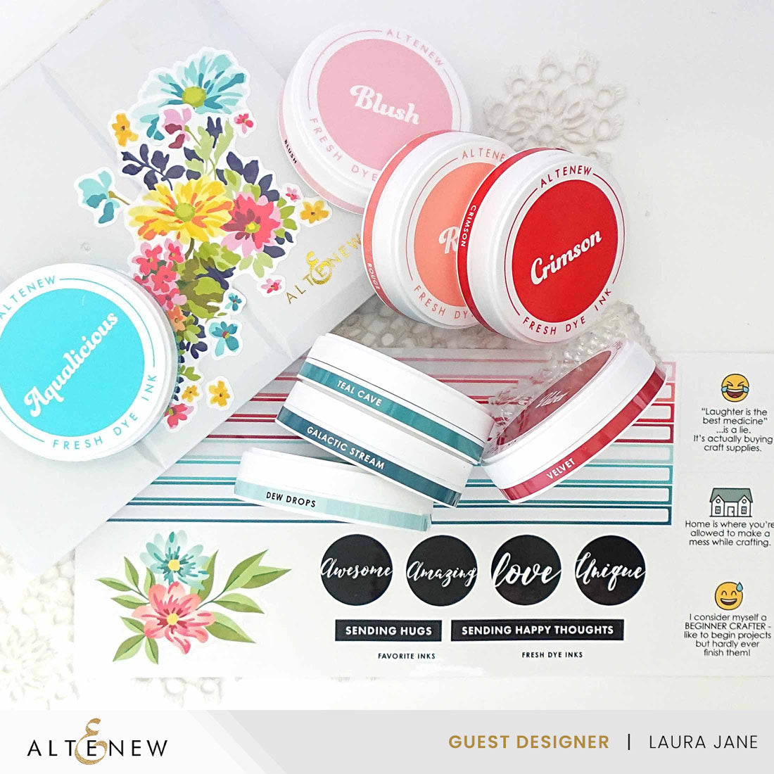 Organizational Label Round Ink Pads Label Set - ChromaBloom Delights Fresh Dye Ink Bundle