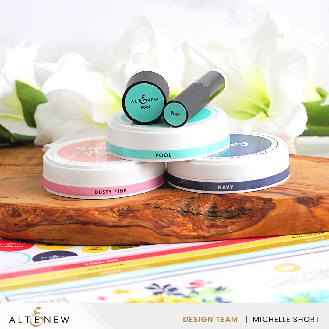 Organizational Label Round Ink Pads Label Set - ChromaBloom Delights Fresh Dye Ink Bundle