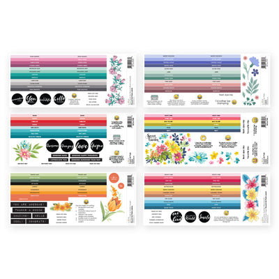 Organizational Label Round Ink Pads Label Set - ChromaBloom Delights Fresh Dye Ink Bundle