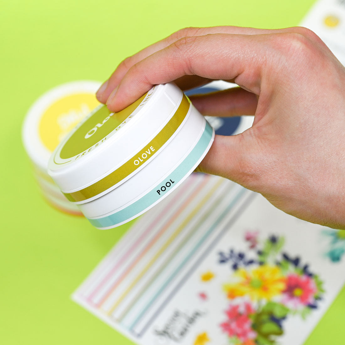 Organizational Label Round Ink Pads Label Set - ChromaBloom Delights Fresh Dye Ink Bundle