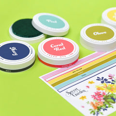 Organizational Label Round Ink Pads Label Set - ChromaBloom Delights Fresh Dye Ink Bundle
