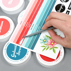 Organizational Label Round Ink Pads Label Set - ChromaBloom Delights Fresh Dye Ink Bundle