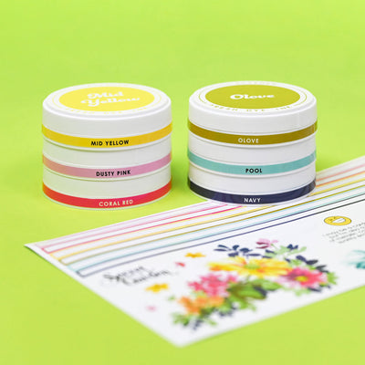 Organizational Label Round Ink Pads Label Set - Colorful Charisma Fresh Dye Ink Bundle