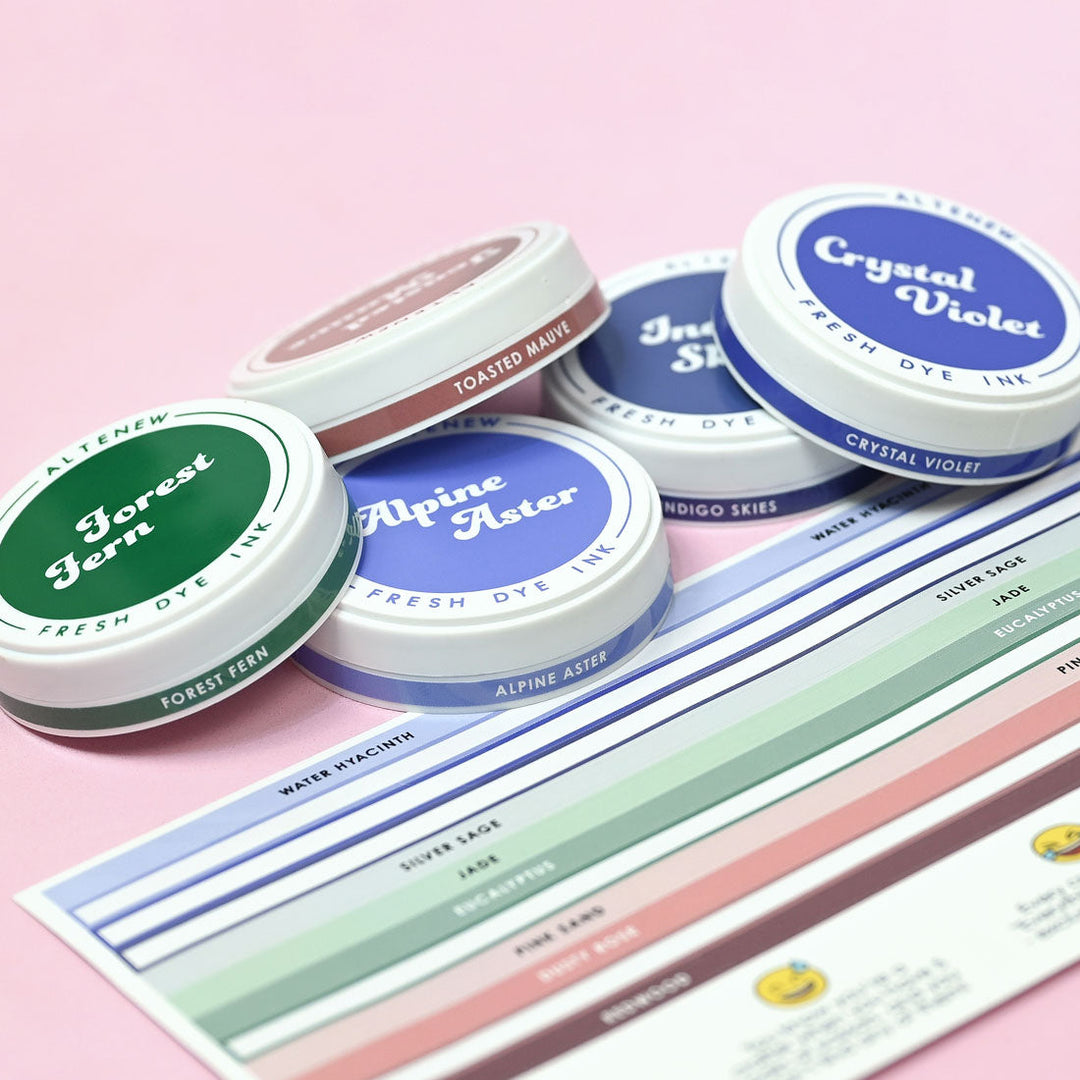 Organizational Label Round Ink Pads Label Set - Colorful Charisma Fresh Dye Ink Bundle