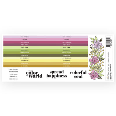Organizational Label Round Ink Pads Label Set  - Dried Petals, Forest Trail, Wood Warbler