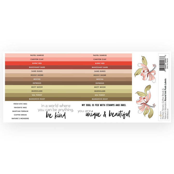 Organizational Label Round Ink Pads Label Set  - Martian Terrain, Coffee Break, Nature’s Wonders