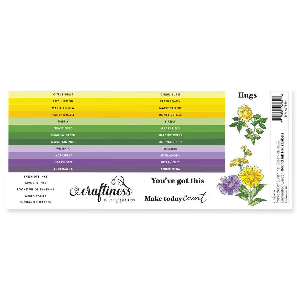 Organizational Label Round Ink Pads Label Set - Pocketful of Sunshine, Green Valley, Enchanted Garden