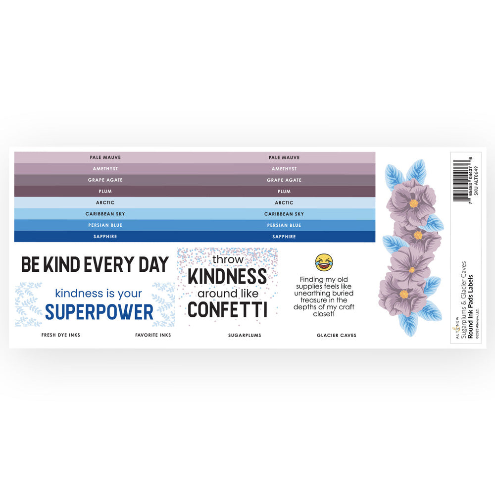 Organizational Label Round Ink Pads Label Set  - Sugarplums, Glacier Caves